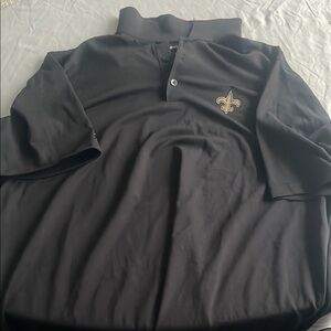 Antigua Black and Gold Polo Shirt for Timeless Elegance Saints XL NWOT